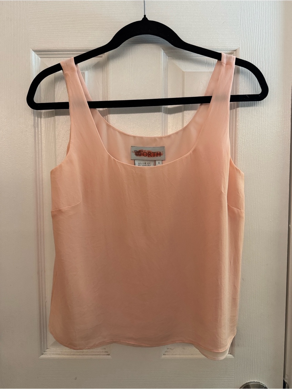 WORTH 100% Silk Tank Top Baby Pink Size 4